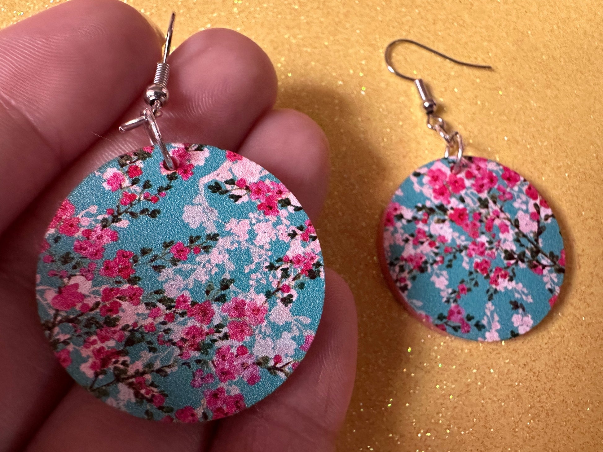 Pink Flower Earrings: Laser Cut Acrylic Flowers, Floral, Blue, Botany, Garden, Summer Vibes, Cherry Blossoms, Best Gifts for Her/Him/Them