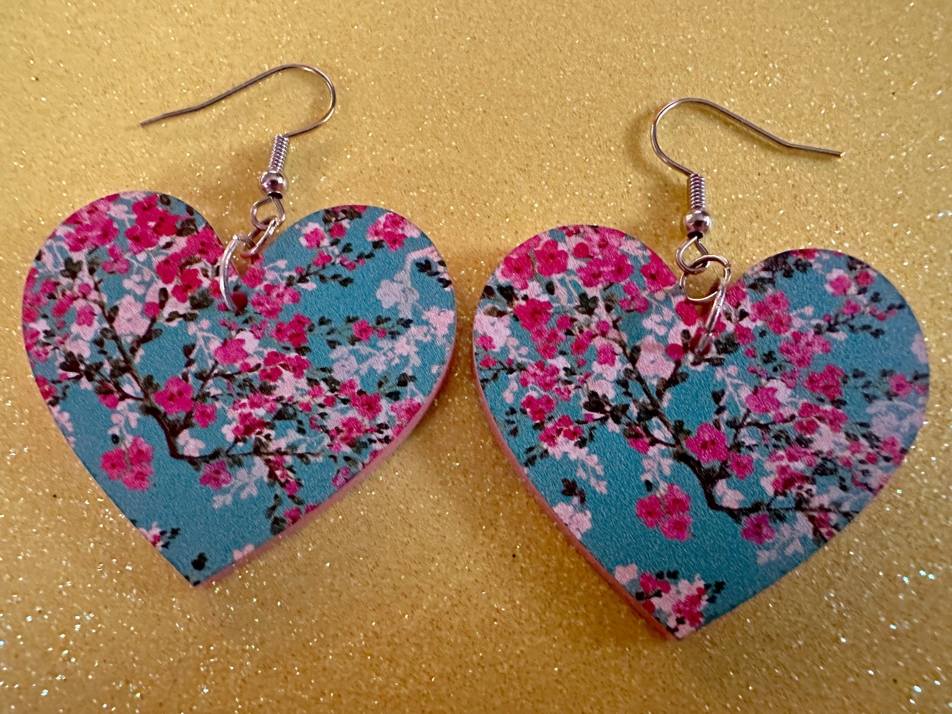 Pink Flower Earrings: Laser Cut Acrylic Flowers, Floral, Blue, Botany, Garden, Summer Vibes, Cherry Blossoms, Best Gifts for Her/Him/Them