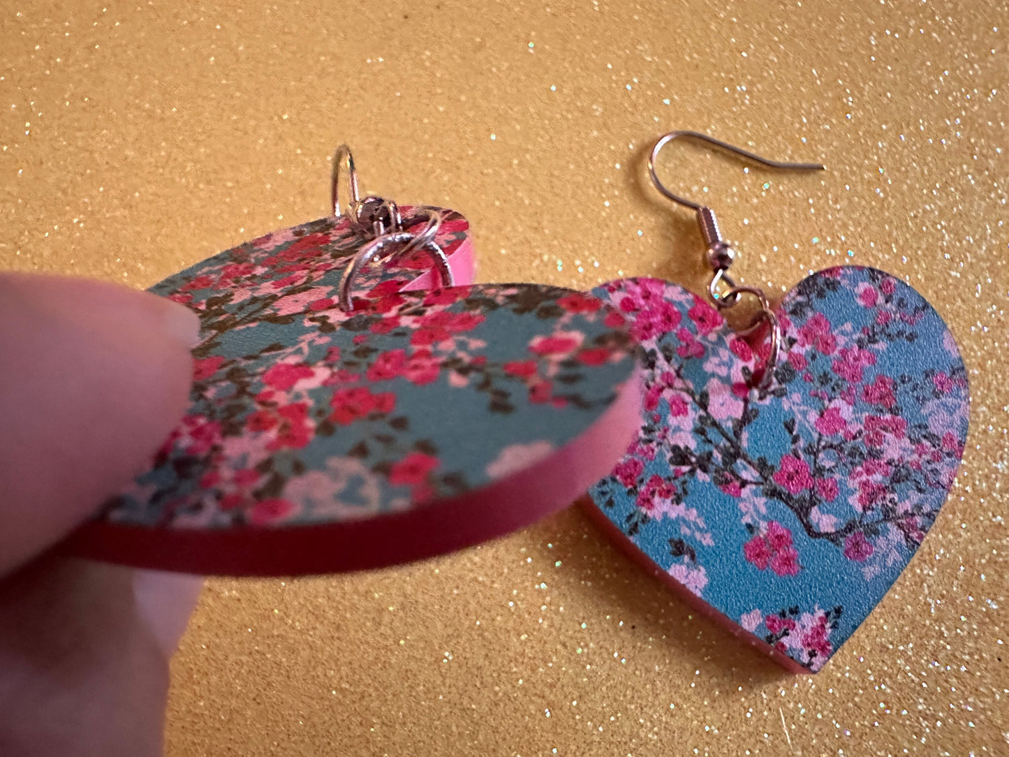 Pink Flower Earrings: Laser Cut Acrylic Flowers, Floral, Blue, Botany, Garden, Summer Vibes, Cherry Blossoms, Best Gifts for Her/Him/Them