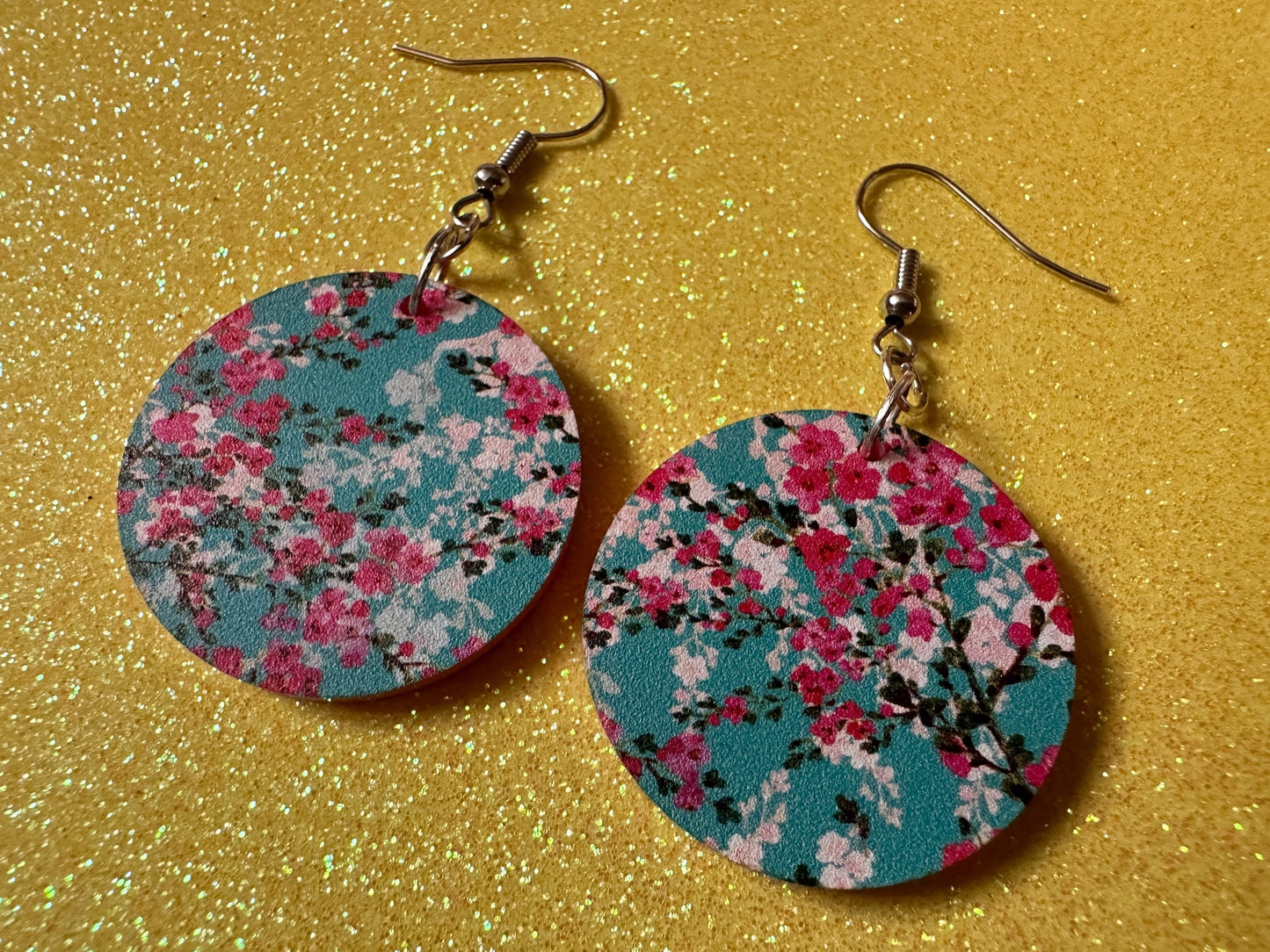 Pink Flower Earrings: Laser Cut Acrylic Flowers, Floral, Blue, Botany, Garden, Summer Vibes, Cherry Blossoms, Best Gifts for Her/Him/Them