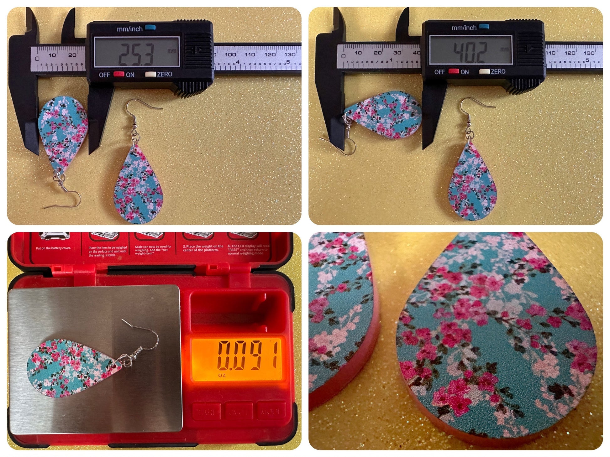 Pink Flower Earrings: Laser Cut Acrylic Flowers, Floral, Blue, Botany, Garden, Summer Vibes, Cherry Blossoms, Best Gifts for Her/Him/Them