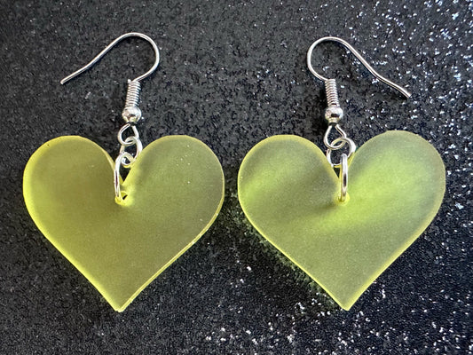 Pink Heart Earrings: Laser Cut Acrylic Hearts, Love, Valentines Day, Anniversary, Custom Hearts, Best Gifts for Her/Him/Them