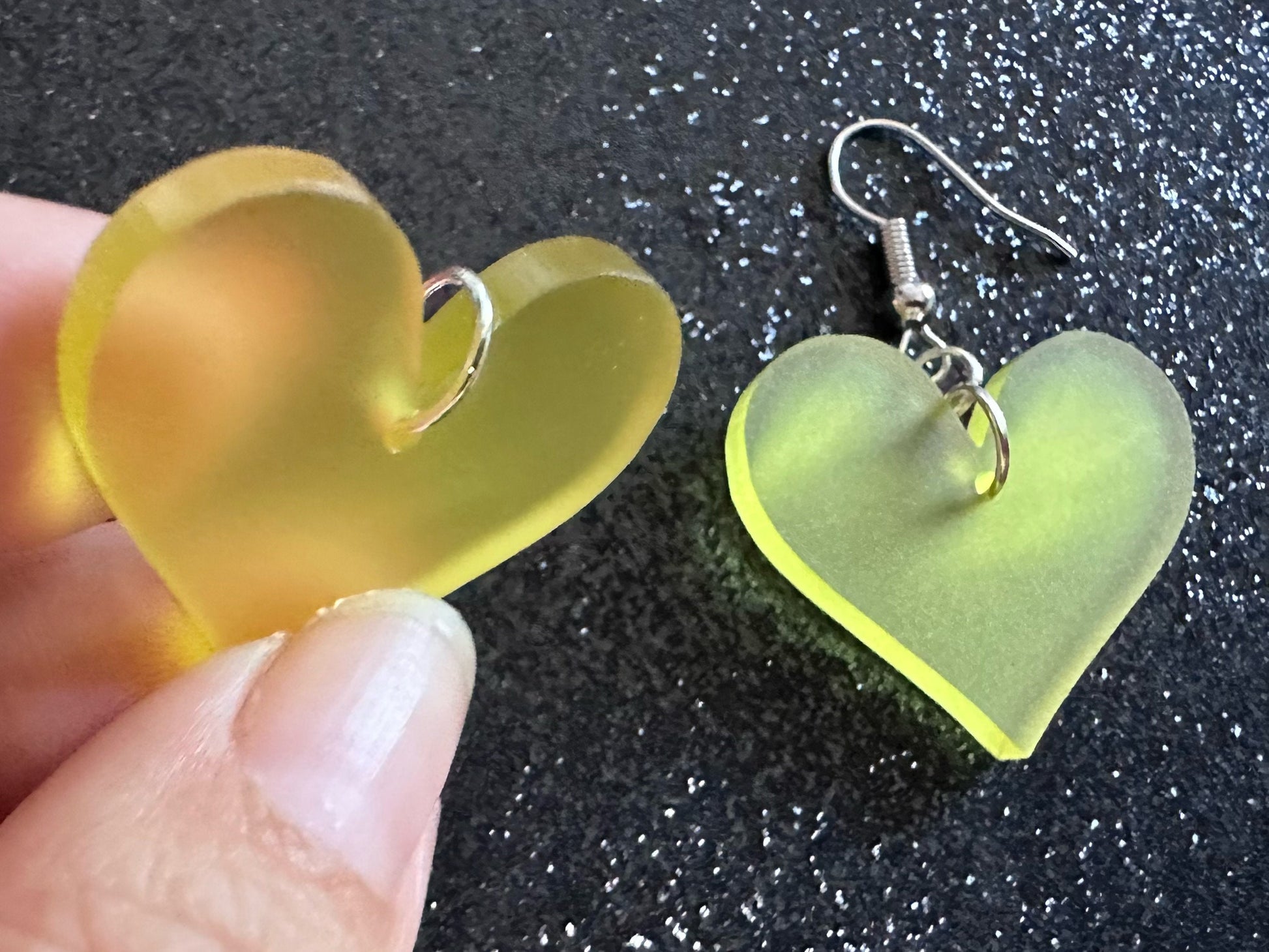 Pink Heart Earrings: Laser Cut Acrylic Hearts, Love, Valentines Day, Anniversary, Custom Hearts, Best Gifts for Her/Him/Them