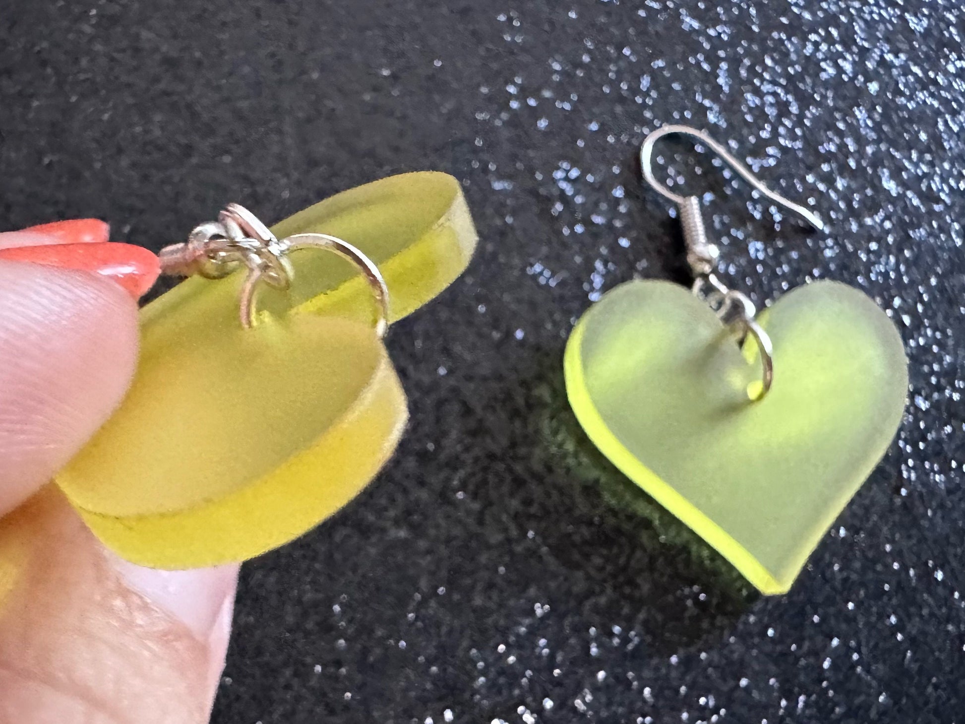 Pink Heart Earrings: Laser Cut Acrylic Hearts, Love, Valentines Day, Anniversary, Custom Hearts, Best Gifts for Her/Him/Them