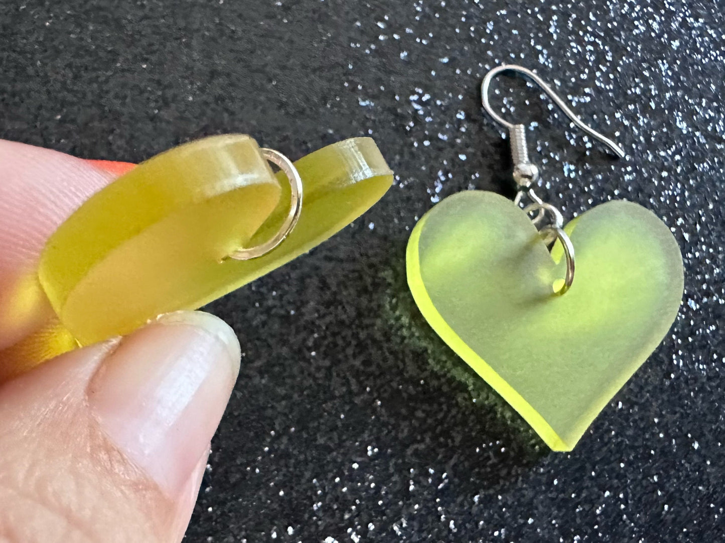 Pink Heart Earrings: Laser Cut Acrylic Hearts, Love, Valentines Day, Anniversary, Custom Hearts, Best Gifts for Her/Him/Them