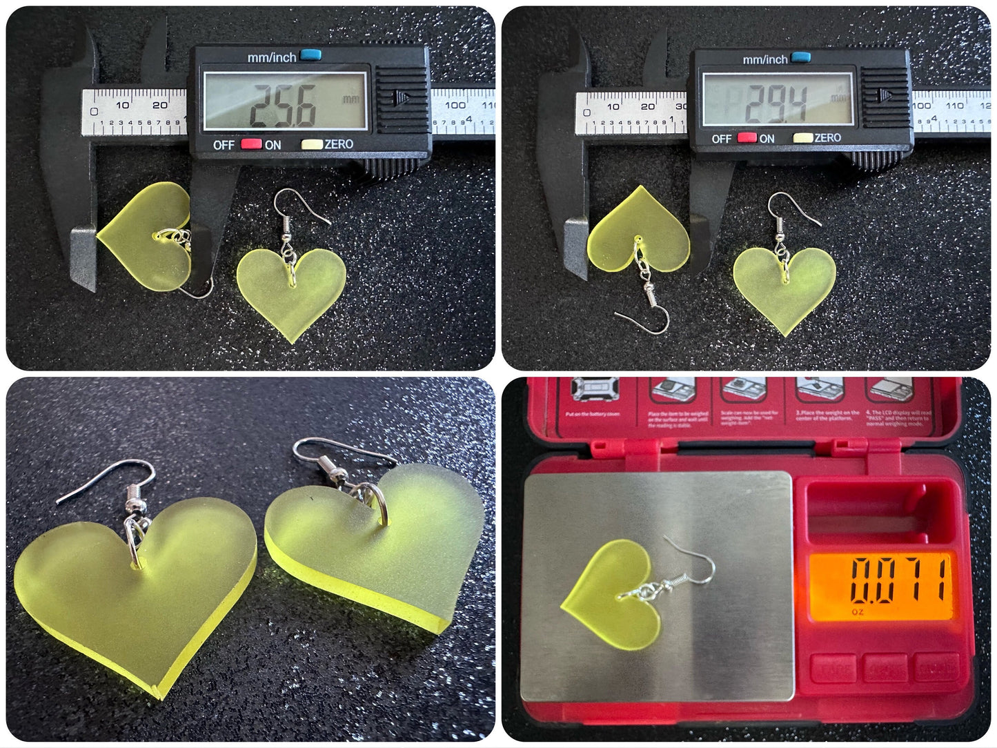 Pink Heart Earrings: Laser Cut Acrylic Hearts, Love, Valentines Day, Anniversary, Custom Hearts, Best Gifts for Her/Him/Them