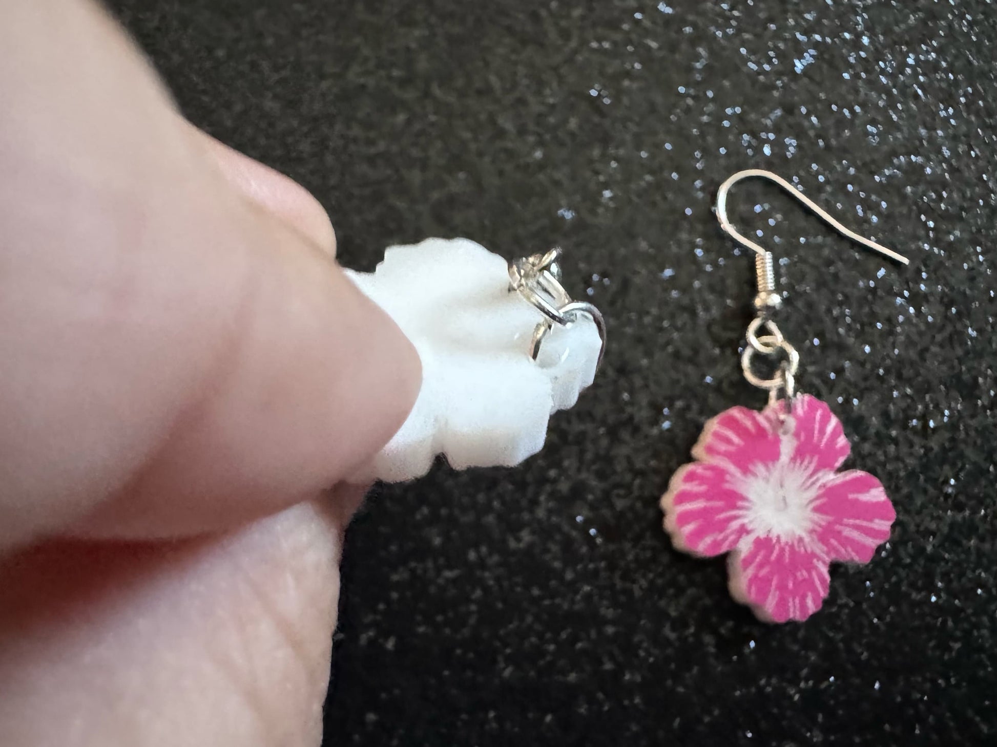 Pink Hibiscus Earrings: Laser Cut Acrylic Flowers, Floral, Flowers, Hawaii, Maui Strong, Summer Vibes, Best Gifts for Her/Him/Them
