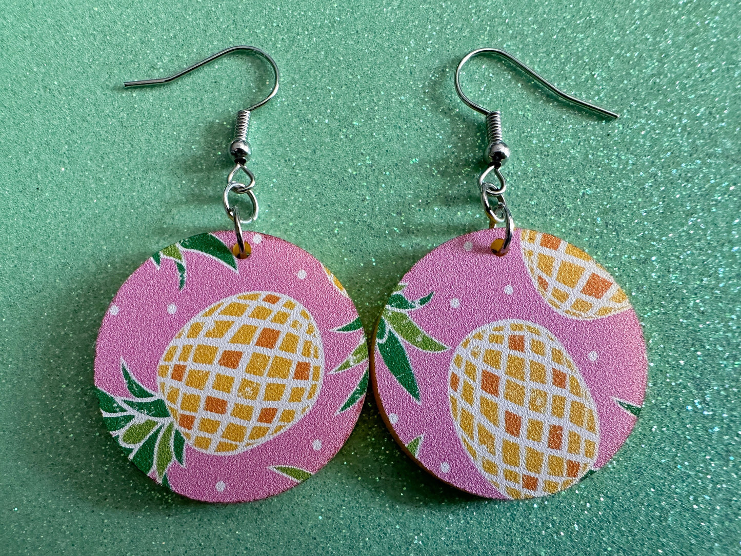 Pink Pineapple Earrings: Laser Cut Acrylic Pineapples, Tropical Fruit, Summer Vibes, Hawaii, Food Earrings, Best Gifts for Her/Him/Them