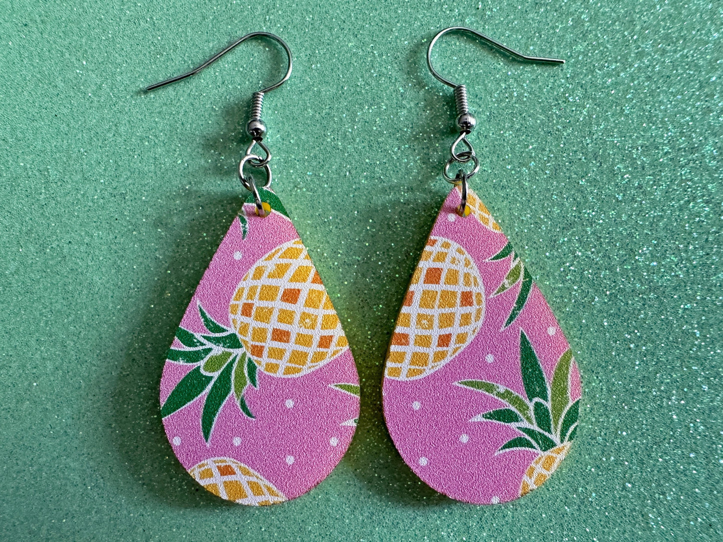 Pink Pineapple Earrings: Laser Cut Acrylic Pineapples, Tropical Fruit, Summer Vibes, Hawaii, Food Earrings, Best Gifts for Her/Him/Them