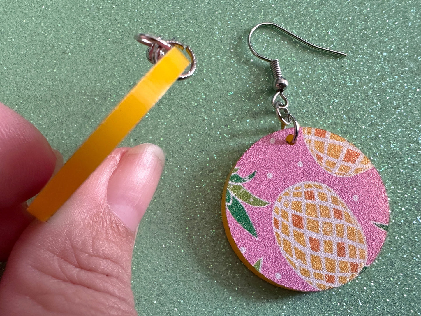 Pink Pineapple Earrings: Laser Cut Acrylic Pineapples, Tropical Fruit, Summer Vibes, Hawaii, Food Earrings, Best Gifts for Her/Him/Them