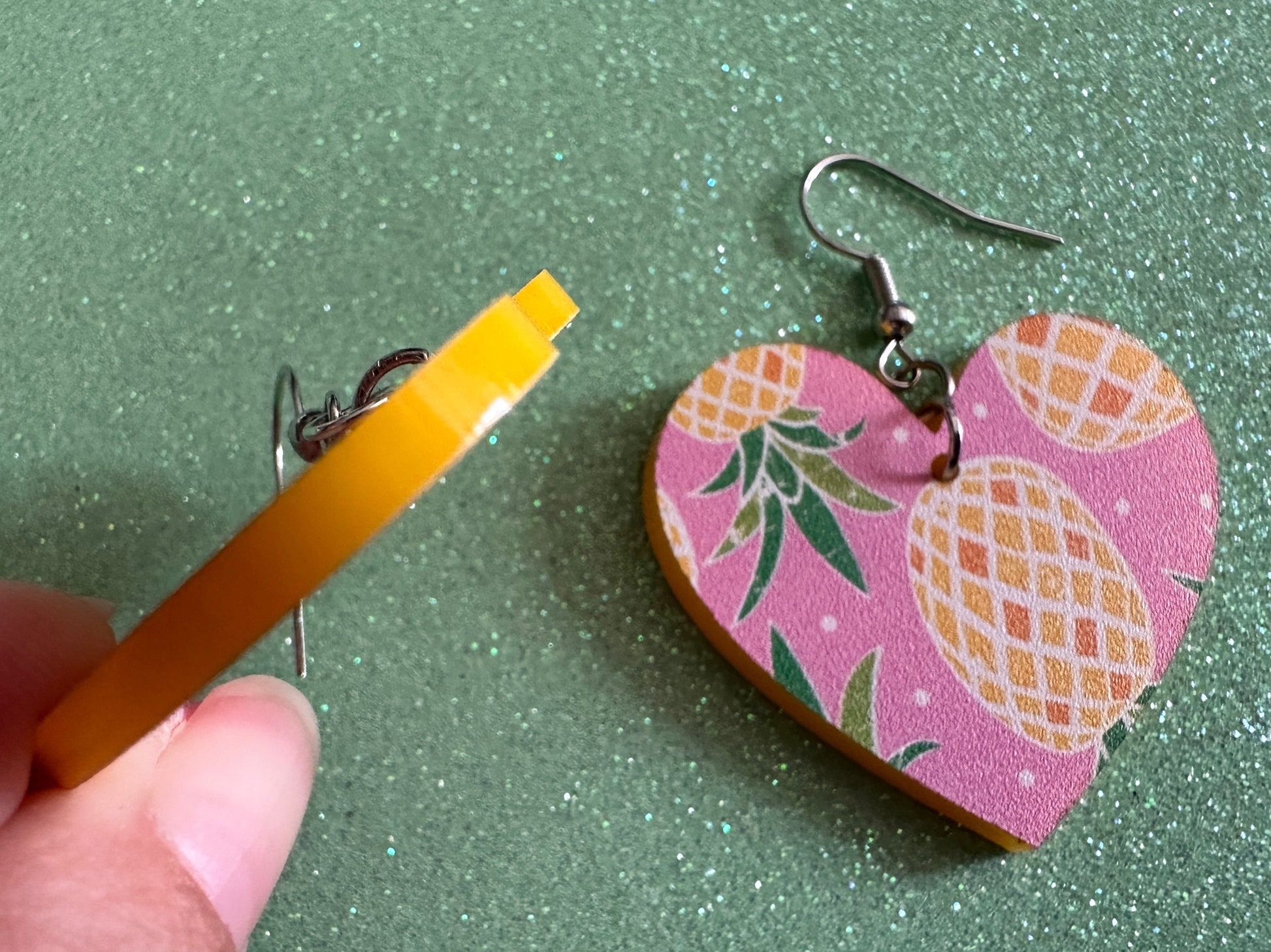 Pink Pineapple Earrings: Laser Cut Acrylic Pineapples, Tropical Fruit, Summer Vibes, Hawaii, Food Earrings, Best Gifts for Her/Him/Them