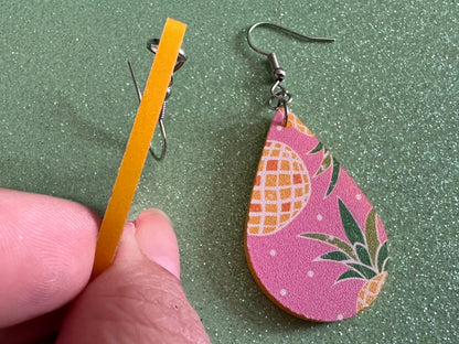 Pink Pineapple Earrings: Laser Cut Acrylic Pineapples, Tropical Fruit, Summer Vibes, Hawaii, Food Earrings, Best Gifts for Her/Him/Them