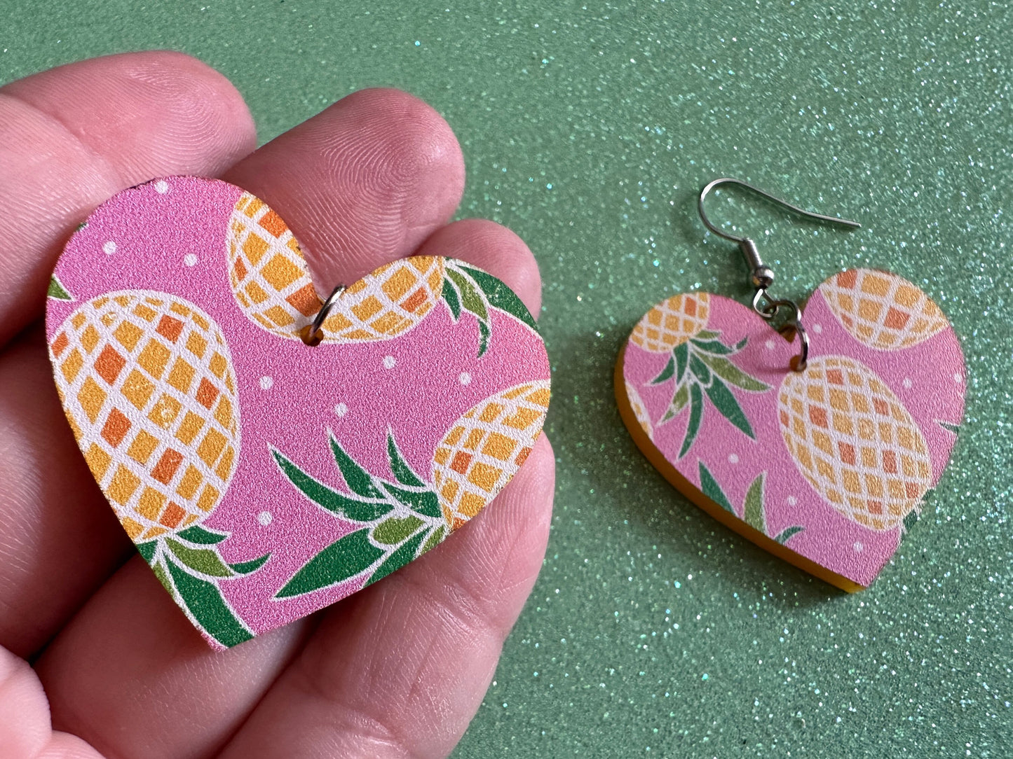 Pink Pineapple Earrings: Laser Cut Acrylic Pineapples, Tropical Fruit, Summer Vibes, Hawaii, Food Earrings, Best Gifts for Her/Him/Them