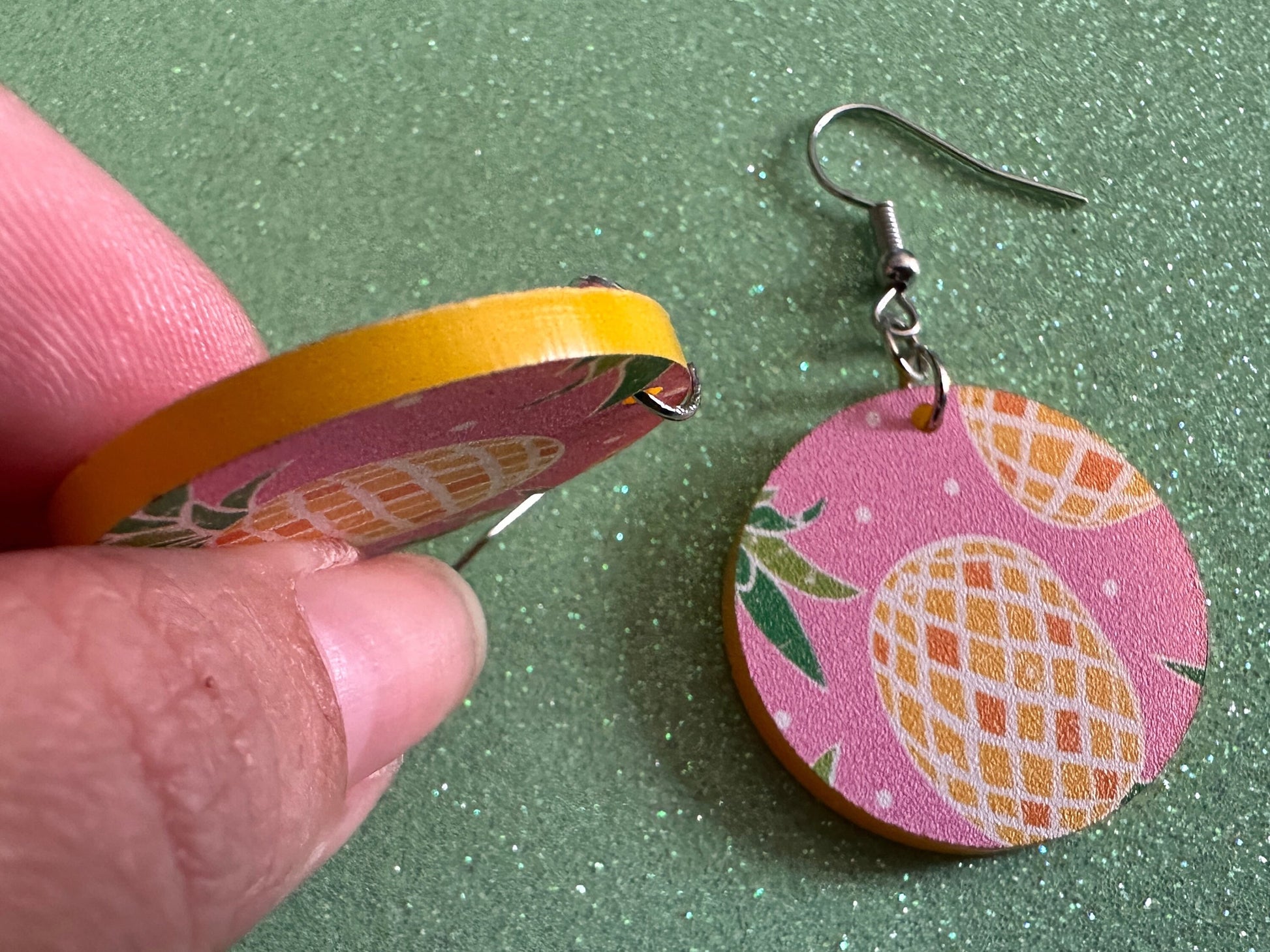 Pink Pineapple Earrings: Laser Cut Acrylic Pineapples, Tropical Fruit, Summer Vibes, Hawaii, Food Earrings, Best Gifts for Her/Him/Them