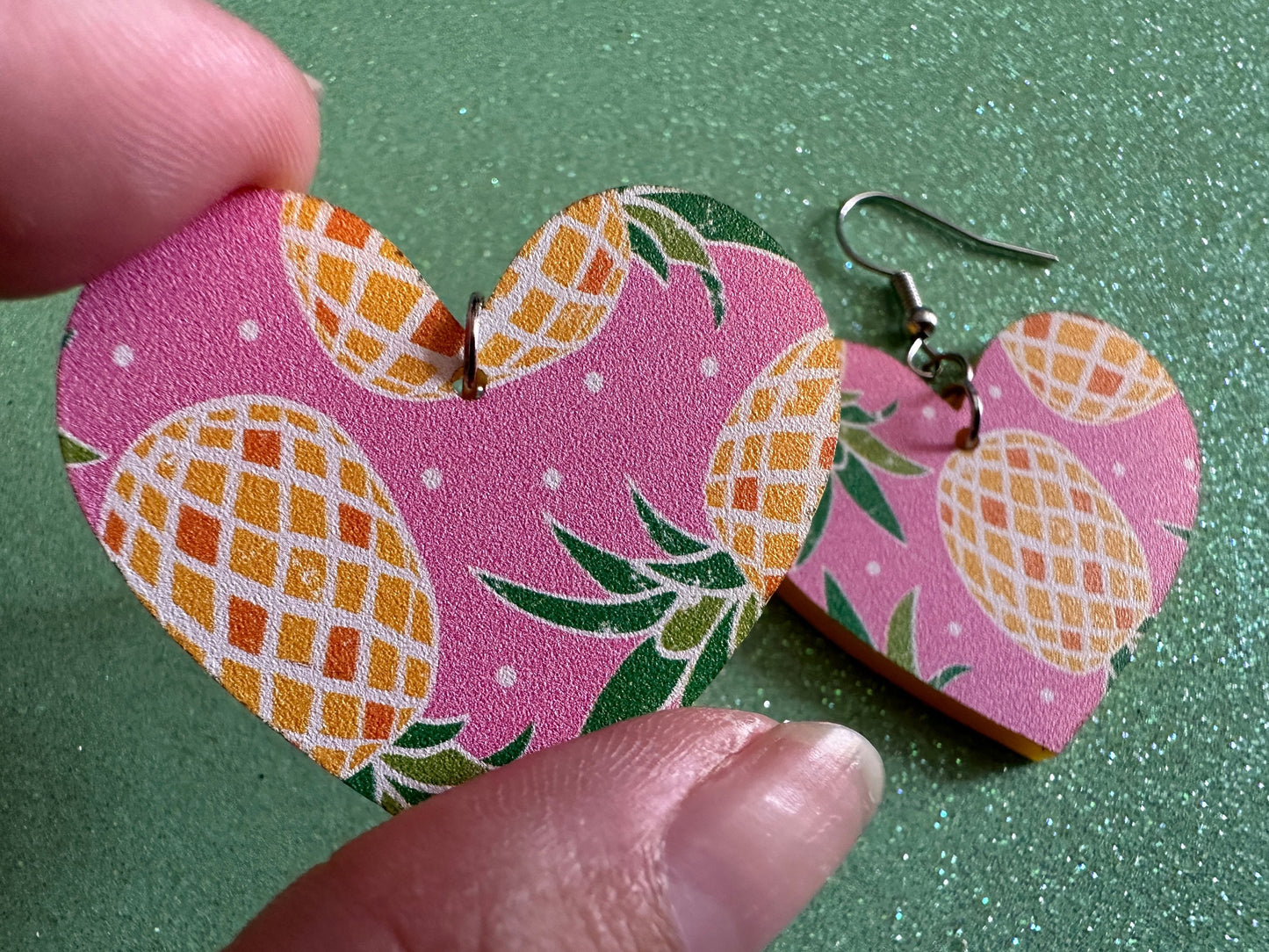 Pink Pineapple Earrings: Laser Cut Acrylic Pineapples, Tropical Fruit, Summer Vibes, Hawaii, Food Earrings, Best Gifts for Her/Him/Them