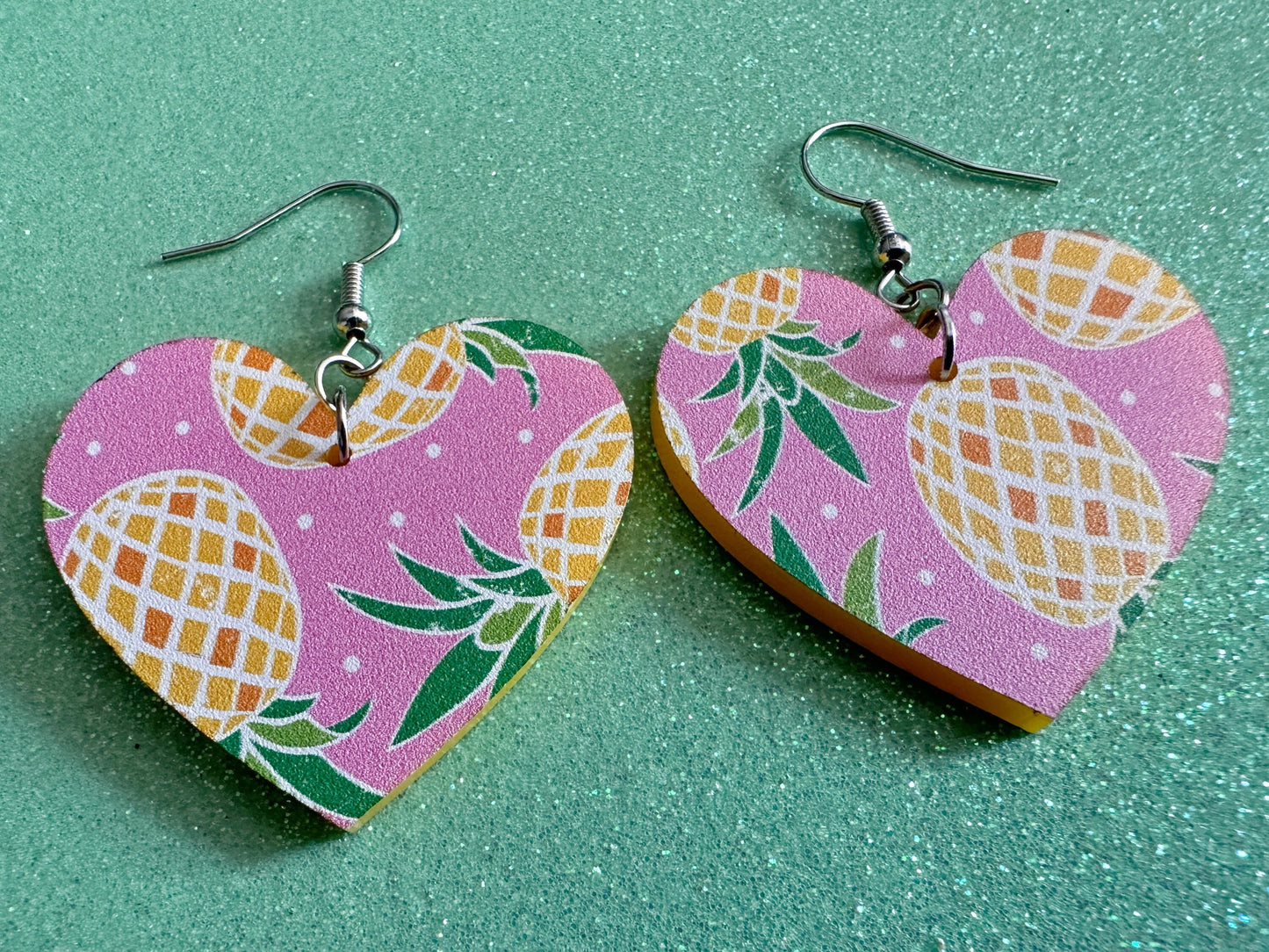 Pink Pineapple Earrings: Laser Cut Acrylic Pineapples, Tropical Fruit, Summer Vibes, Hawaii, Food Earrings, Best Gifts for Her/Him/Them