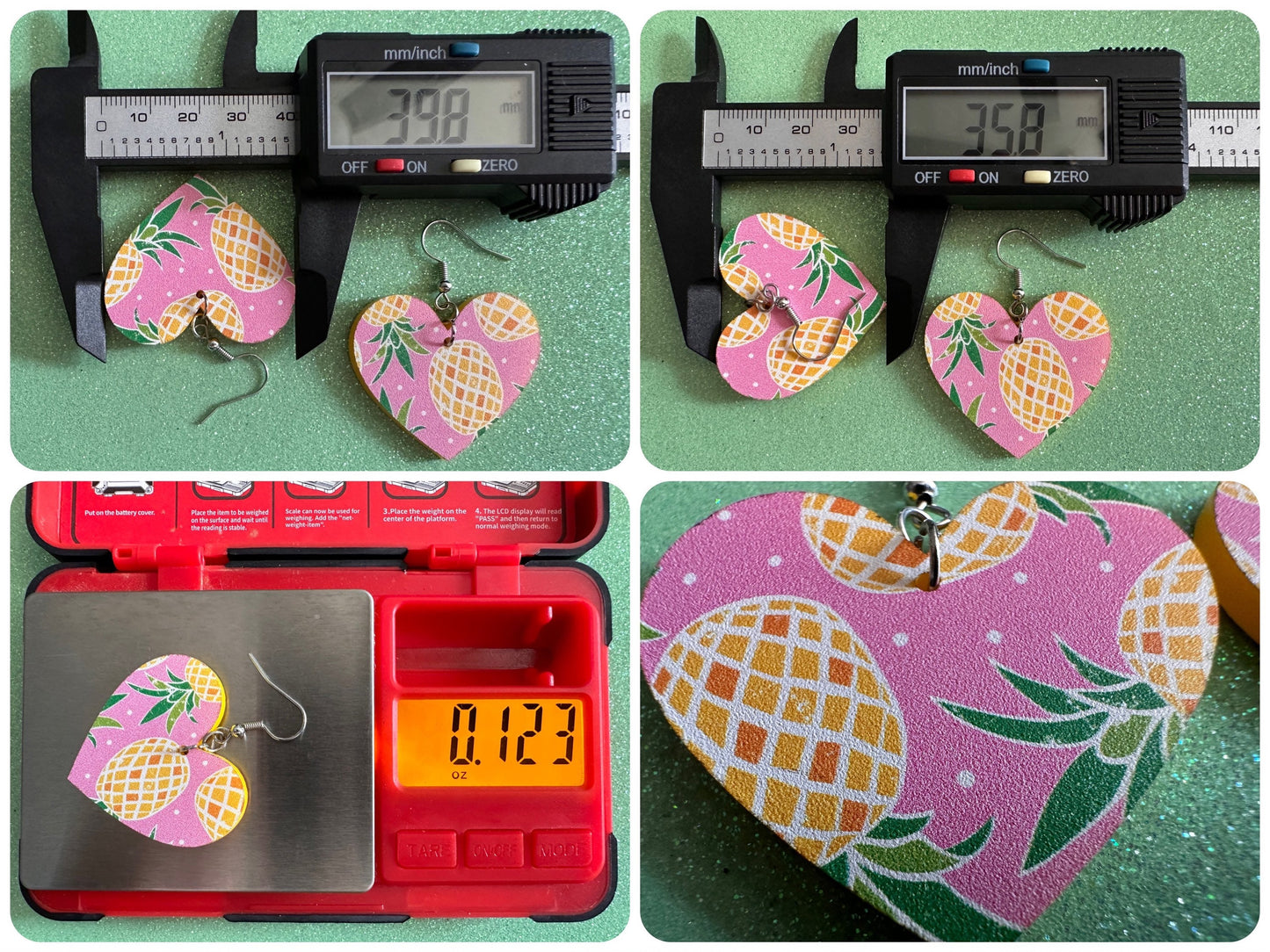Pink Pineapple Earrings: Laser Cut Acrylic Pineapples, Tropical Fruit, Summer Vibes, Hawaii, Food Earrings, Best Gifts for Her/Him/Them