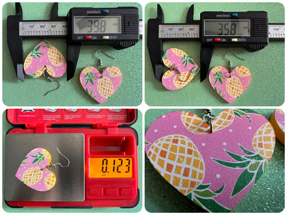 Pink Pineapple Earrings: Laser Cut Acrylic Pineapples, Tropical Fruit, Summer Vibes, Hawaii, Food Earrings, Best Gifts for Her/Him/Them