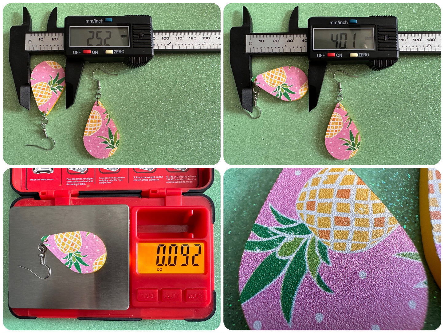 Pink Pineapple Earrings: Laser Cut Acrylic Pineapples, Tropical Fruit, Summer Vibes, Hawaii, Food Earrings, Best Gifts for Her/Him/Them