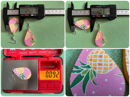 Pink Pineapple Earrings: Laser Cut Acrylic Pineapples, Tropical Fruit, Summer Vibes, Hawaii, Food Earrings, Best Gifts for Her/Him/Them