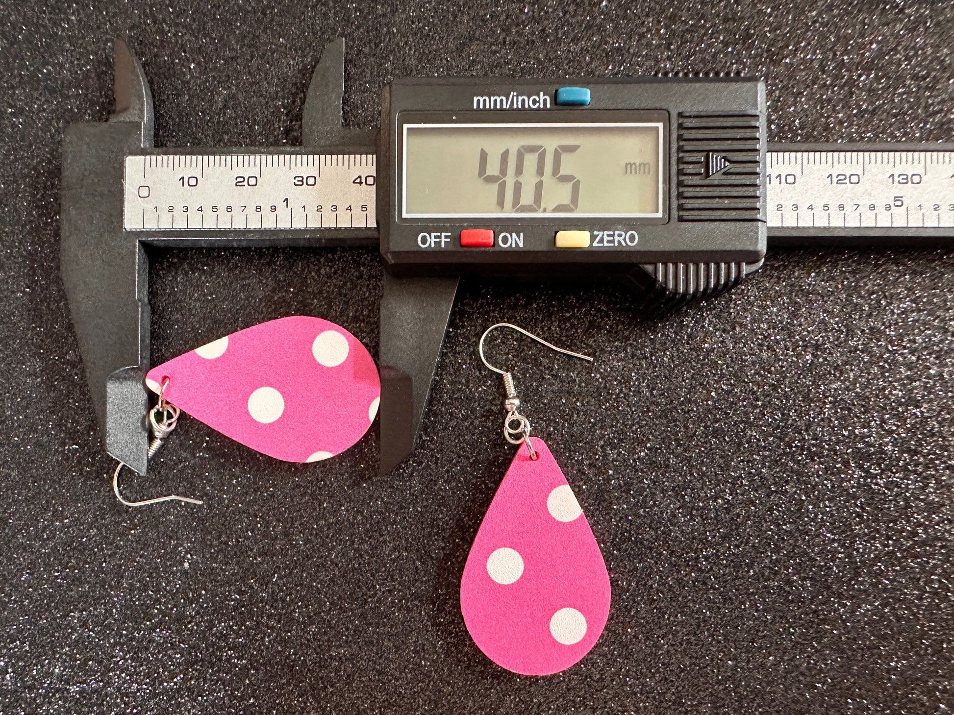 Pink Polka Dot Earrings: Laser Cut Acrylic Earrings, Pink Earrings, Princess, Pink and White Polka Dot Design, Best Gifts for Her/Him/Them
