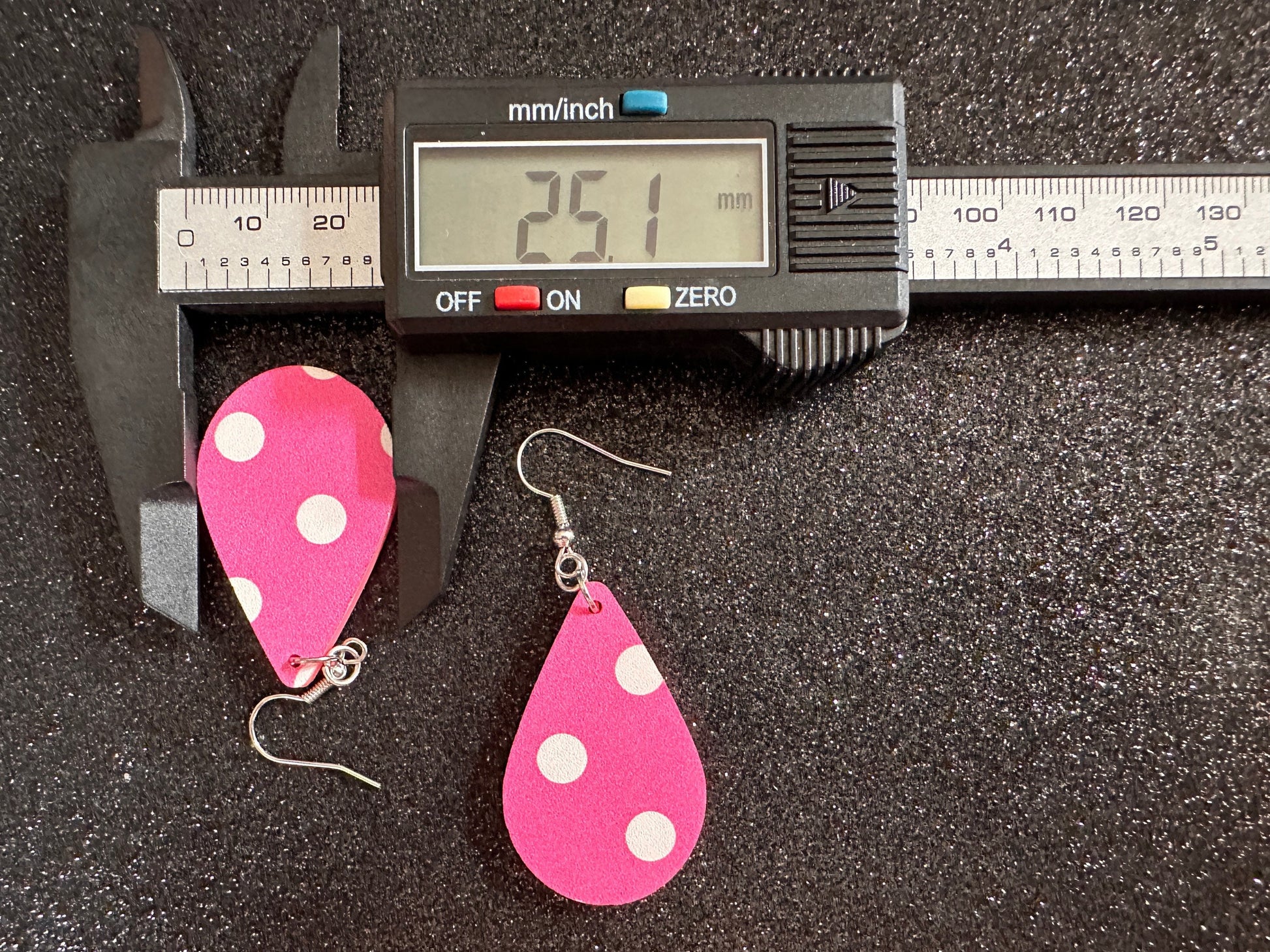 Pink Polka Dot Earrings: Laser Cut Acrylic Earrings, Pink Earrings, Princess, Pink and White Polka Dot Design, Best Gifts for Her/Him/Them