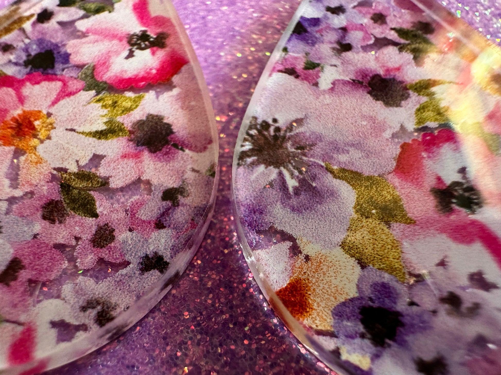 Pink & Purple Earrings: Laser Cut Acrylic Flowers, Floral, Flowers, Plants, Gardening, Summer Vibes, Bouquet, Best Gifts for Her/Him/Them