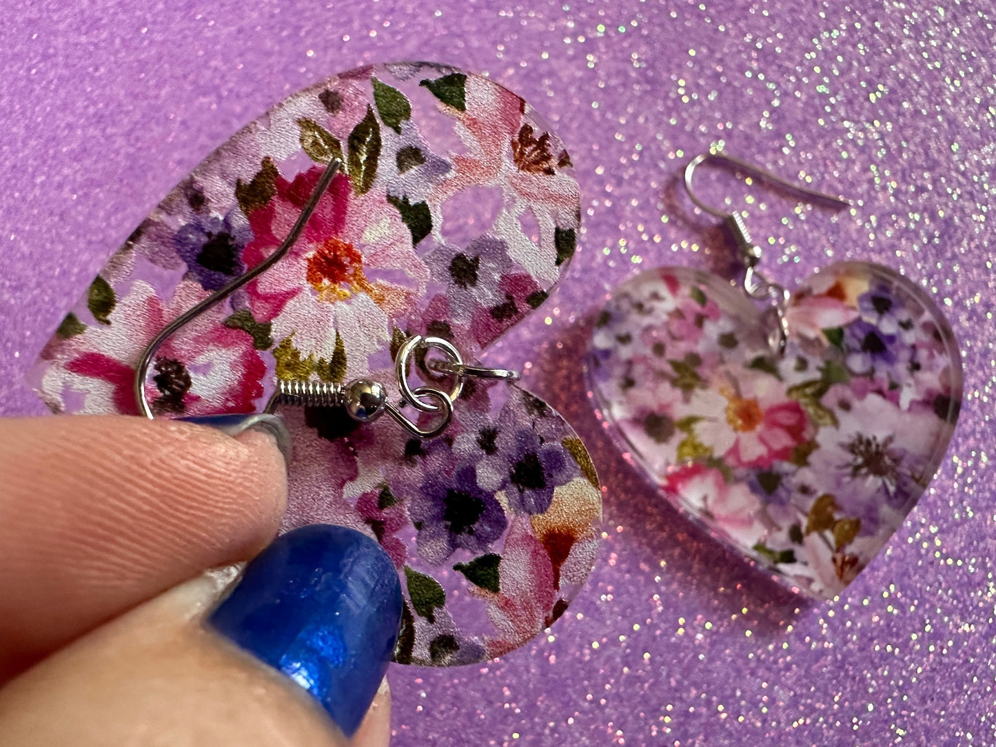 Pink & Purple Earrings: Laser Cut Acrylic Flowers, Floral, Flowers, Plants, Gardening, Summer Vibes, Bouquet, Best Gifts for Her/Him/Them
