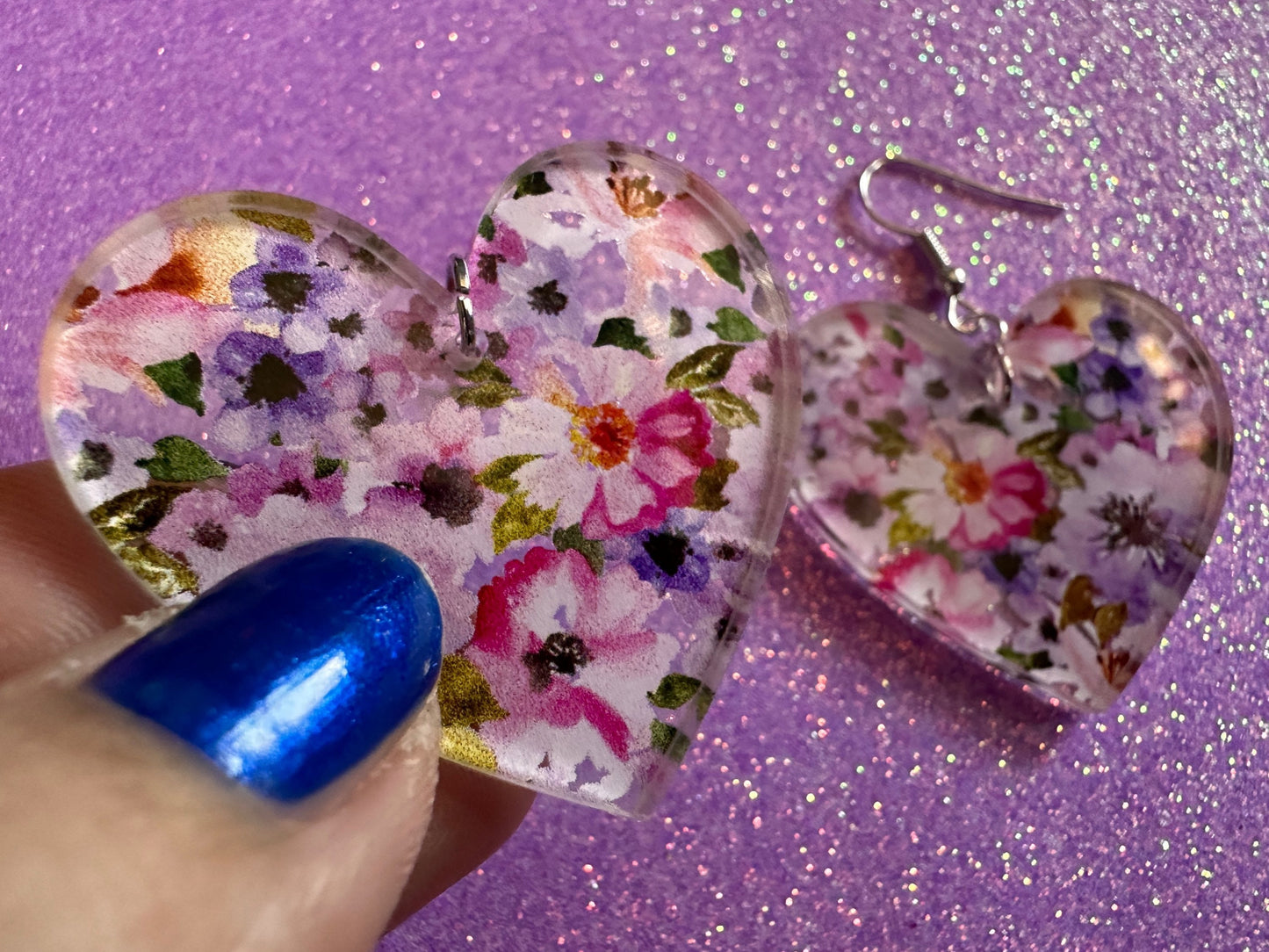 Pink & Purple Earrings: Laser Cut Acrylic Flowers, Floral, Flowers, Plants, Gardening, Summer Vibes, Bouquet, Best Gifts for Her/Him/Them