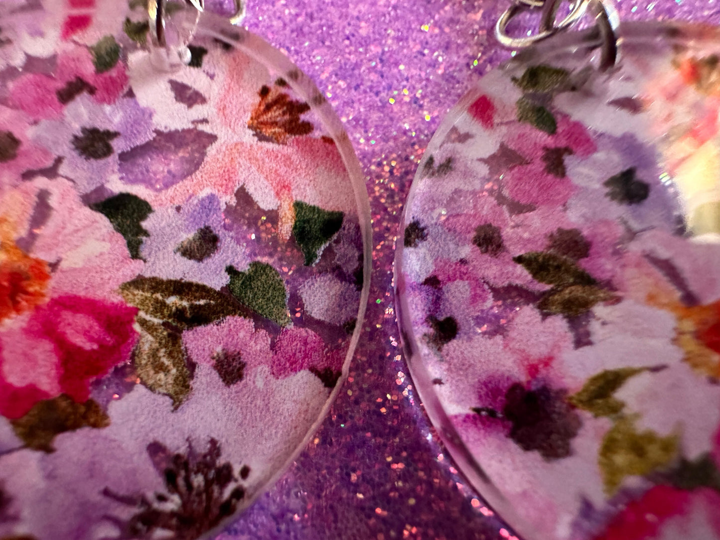 Pink & Purple Flower Earrings: Laser Cut Acrylic Flowers, Floral, Plants, Gardening, Summer Vibes, Bouquet, Best Gifts for Her/Him/Them