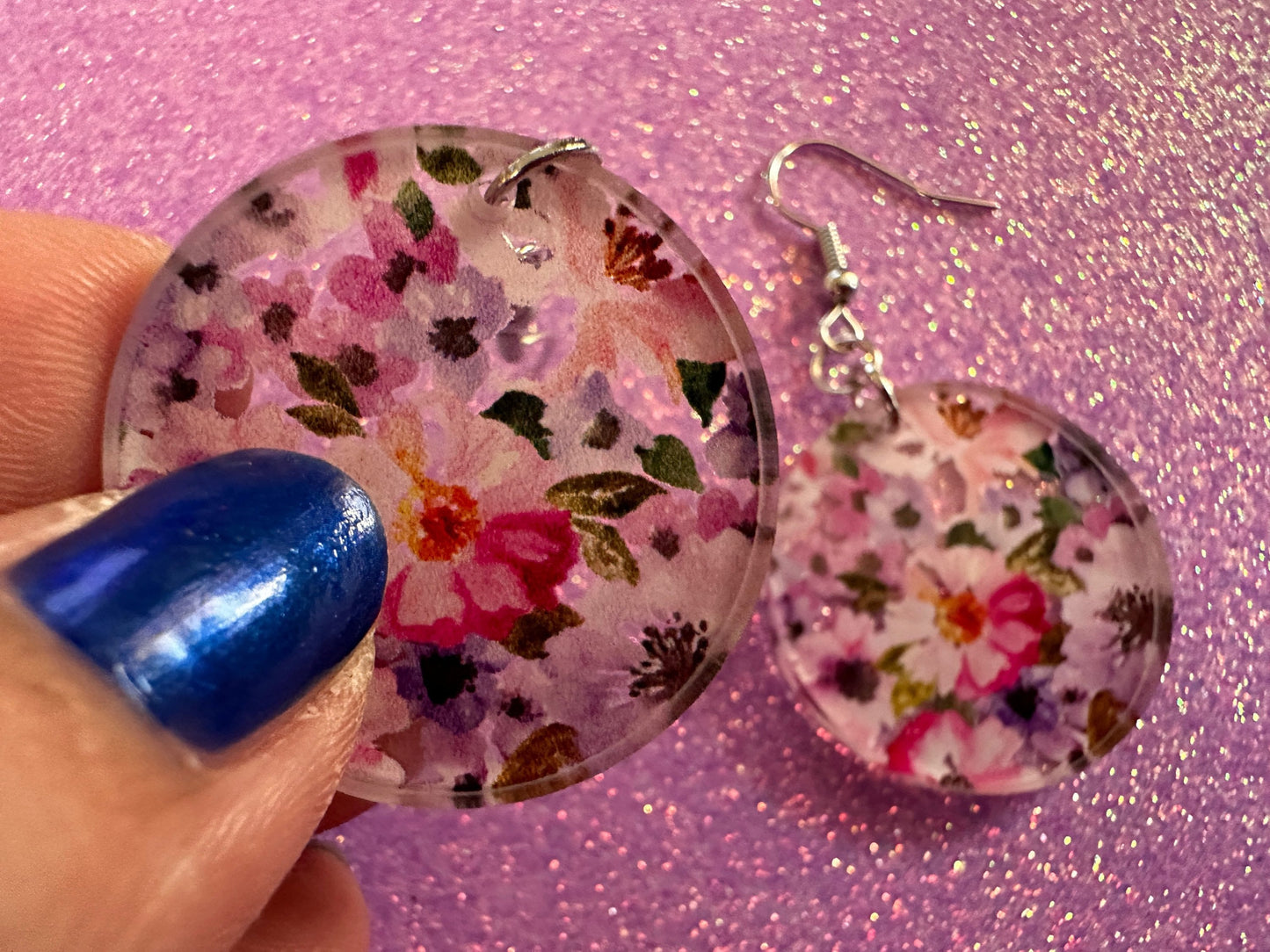 Pink & Purple Flower Earrings: Laser Cut Acrylic Flowers, Floral, Plants, Gardening, Summer Vibes, Bouquet, Best Gifts for Her/Him/Them