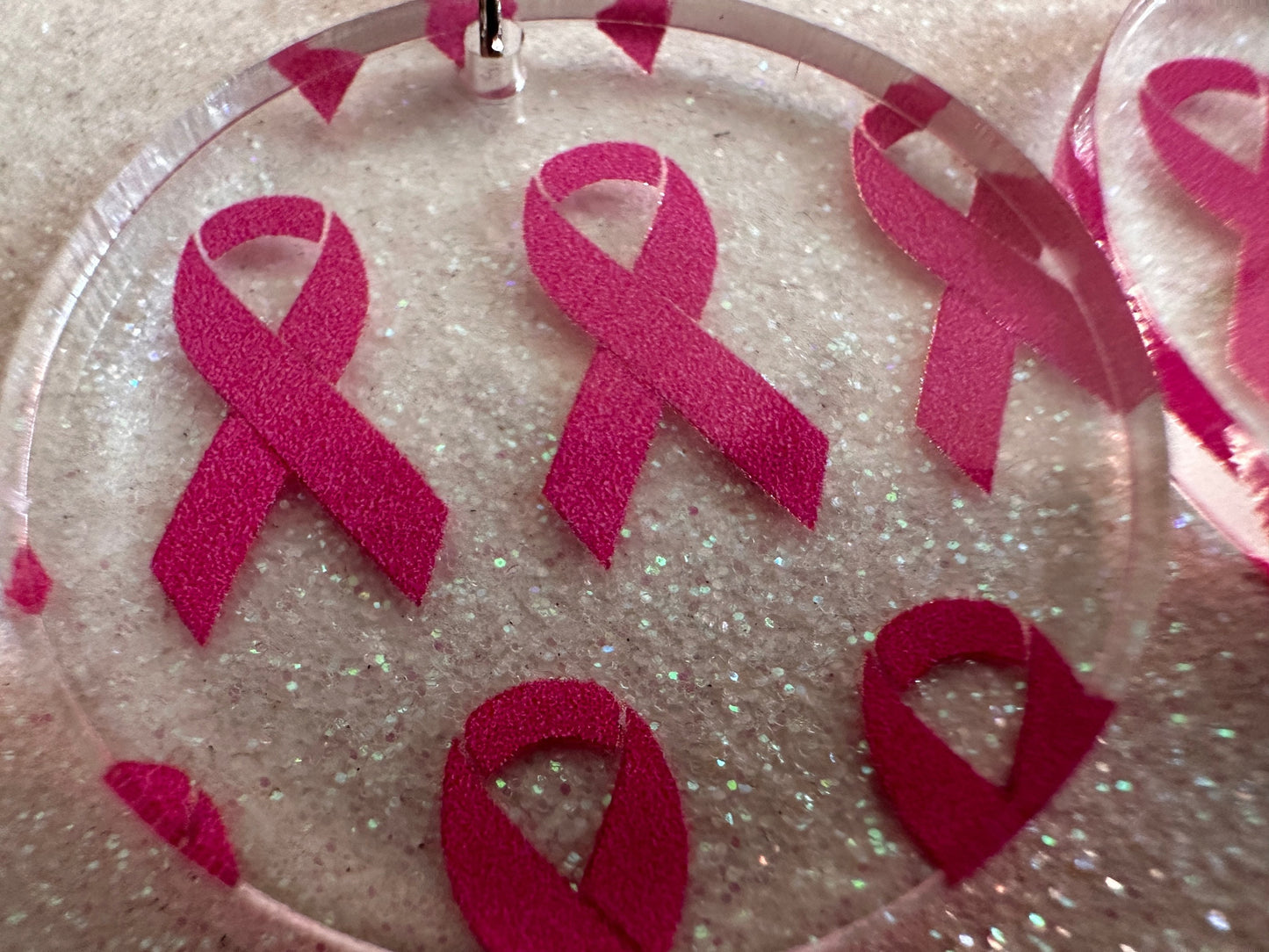 Pink Ribbon Earrings: Laser Cut Acrylic Awareness Ribbons, Activism, Good Cause, Breast Cancer, October, Boobs, Best Gifts for Her/Him/Them