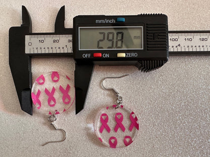 Pink Ribbon Earrings: Laser Cut Acrylic Awareness Ribbons, Activism, Good Cause, Breast Cancer, October, Boobs, Best Gifts for Her/Him/Them