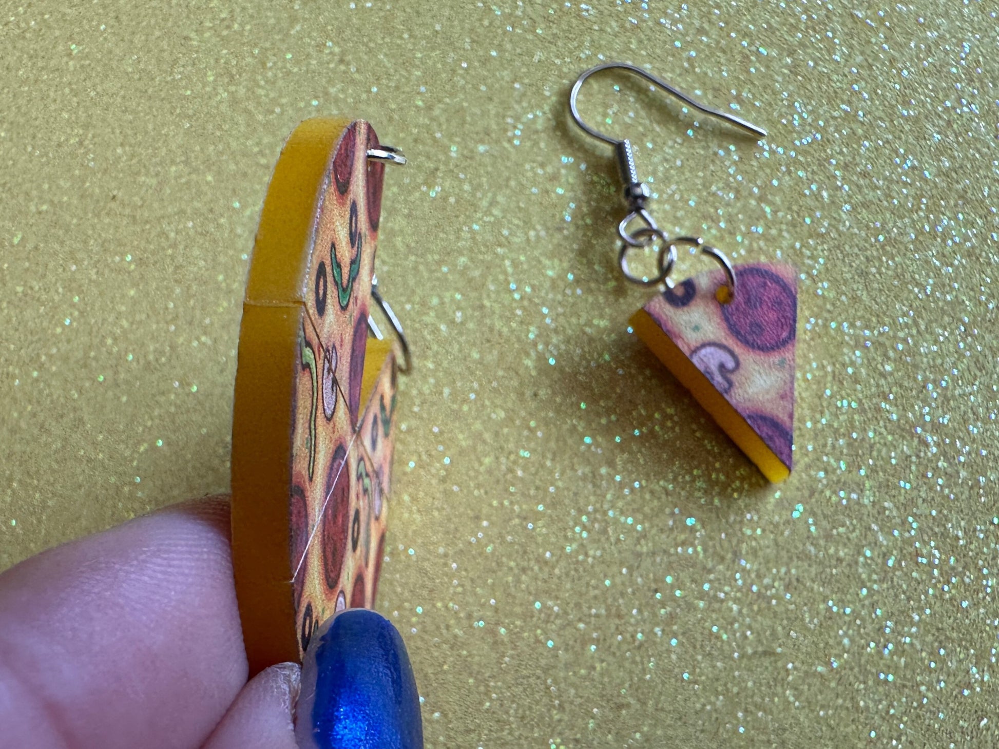 Pizza Earrings: Laser Cut Acrylic Pizzas, Fast Food, Party, Junk Food Earrings, Comfort Food Earrings, Pepperoni, Gifts for Her/Him/Them