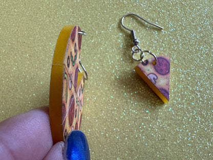 Pizza Earrings: Laser Cut Acrylic Pizzas, Fast Food, Party, Junk Food Earrings, Comfort Food Earrings, Pepperoni, Gifts for Her/Him/Them