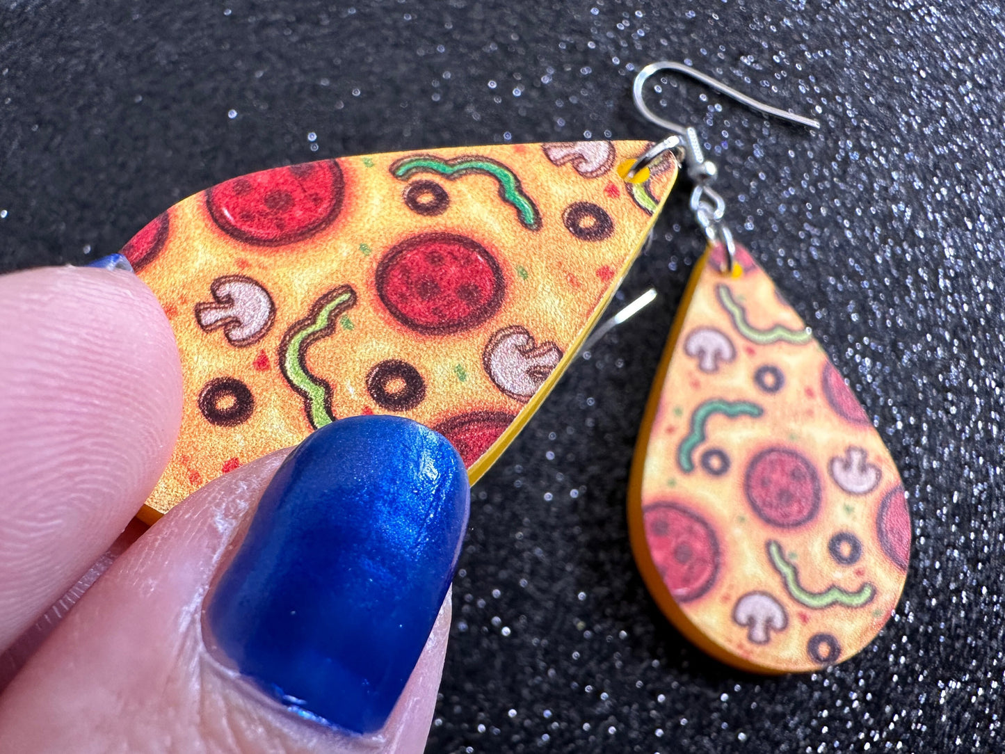 Pizza Earrings: Laser Cut Acrylic Pizzas, Fast Food, Party, Junk Food Earrings, Comfort Food Earrings, Pepperoni, Gifts for Her/Him/Them