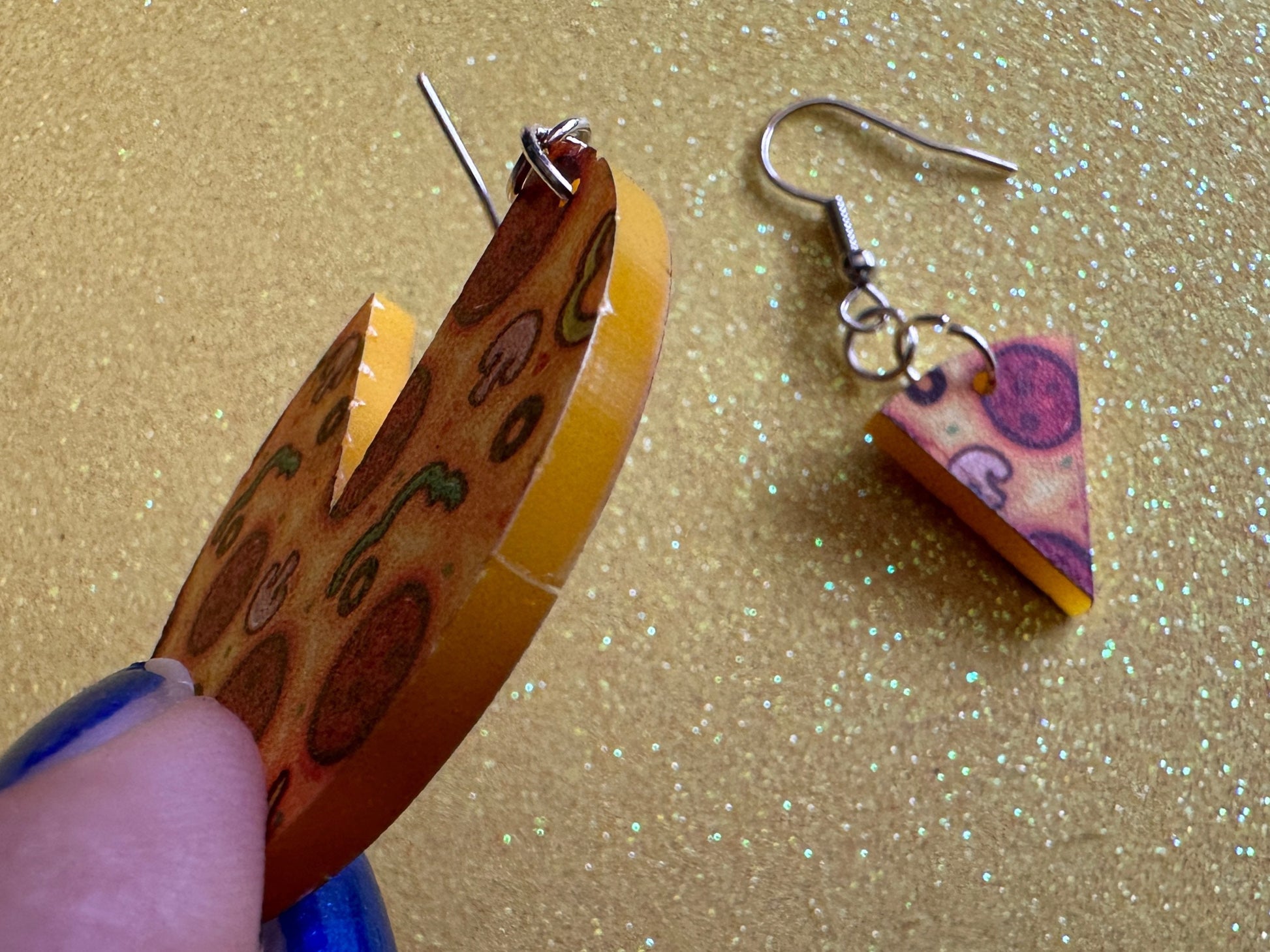 Pizza Earrings: Laser Cut Acrylic Pizzas, Fast Food, Party, Junk Food Earrings, Comfort Food Earrings, Pepperoni, Gifts for Her/Him/Them