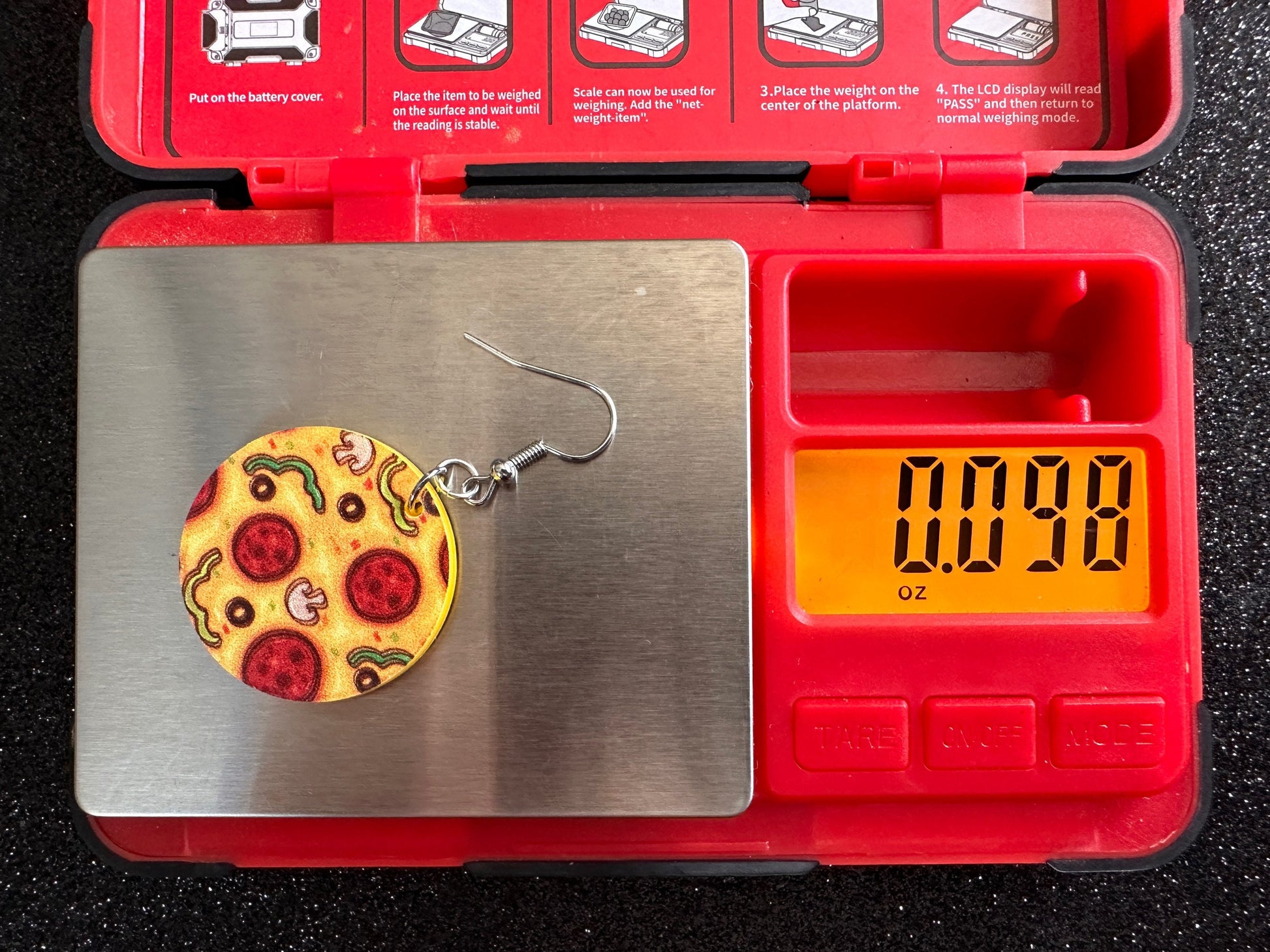 Pizza Earrings: Laser Cut Acrylic Pizzas, Fast Food, Party, Junk Food Earrings, Comfort Food Earrings, Pepperoni, Gifts for Her/Him/Them