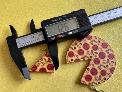 Pizza Earrings: Laser Cut Acrylic Pizzas, Fast Food, Party, Junk Food Earrings, Comfort Food Earrings, Pepperoni, Gifts for Her/Him/Them