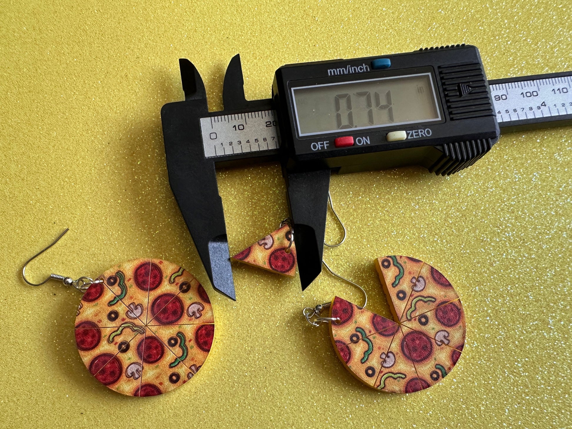 Pizza Earrings: Laser Cut Acrylic Pizzas, Fast Food, Party, Junk Food Earrings, Comfort Food Earrings, Pepperoni, Gifts for Her/Him/Them