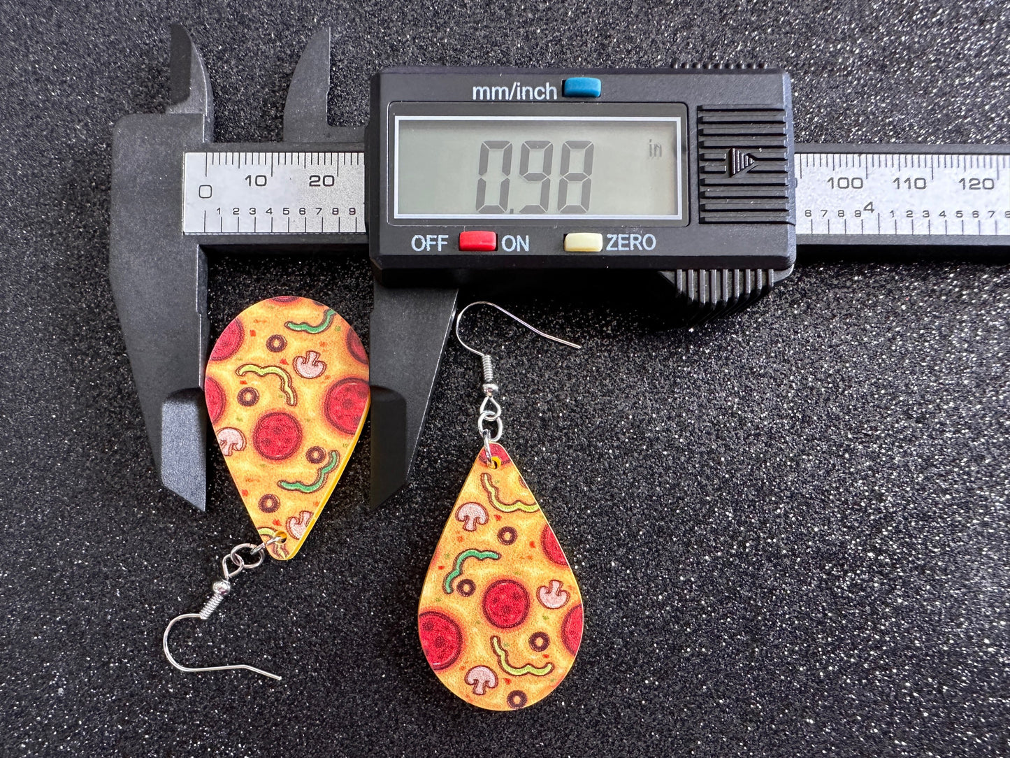 Pizza Earrings: Laser Cut Acrylic Pizzas, Fast Food, Party, Junk Food Earrings, Comfort Food Earrings, Pepperoni, Gifts for Her/Him/Them