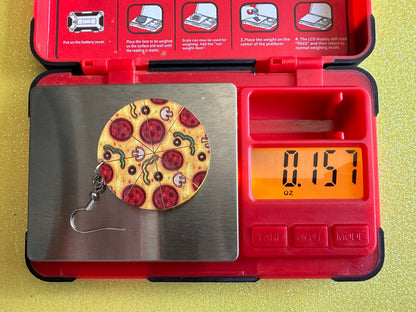 Pizza Earrings: Laser Cut Acrylic Pizzas, Fast Food, Party, Junk Food Earrings, Comfort Food Earrings, Pepperoni, Gifts for Her/Him/Them