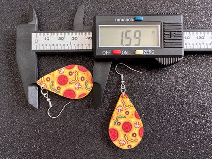 Pizza Earrings: Laser Cut Acrylic Pizzas, Fast Food, Party, Junk Food Earrings, Comfort Food Earrings, Pepperoni, Gifts for Her/Him/Them