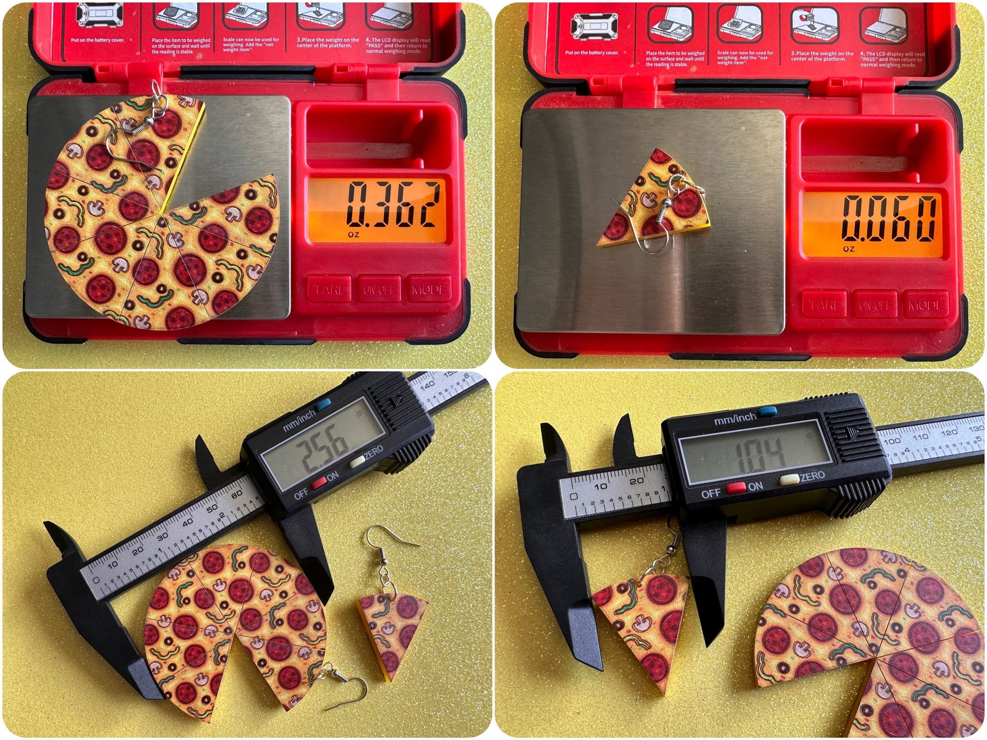 Pizza Earrings: Laser Cut Acrylic Pizzas, Fast Food, Party, Junk Food Earrings, Comfort Food Earrings, Pepperoni, Gifts for Her/Him/Them