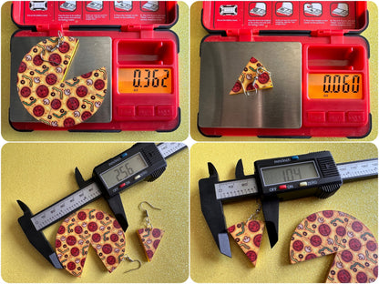 Pizza Earrings: Laser Cut Acrylic Pizzas, Fast Food, Party, Junk Food Earrings, Comfort Food Earrings, Pepperoni, Gifts for Her/Him/Them