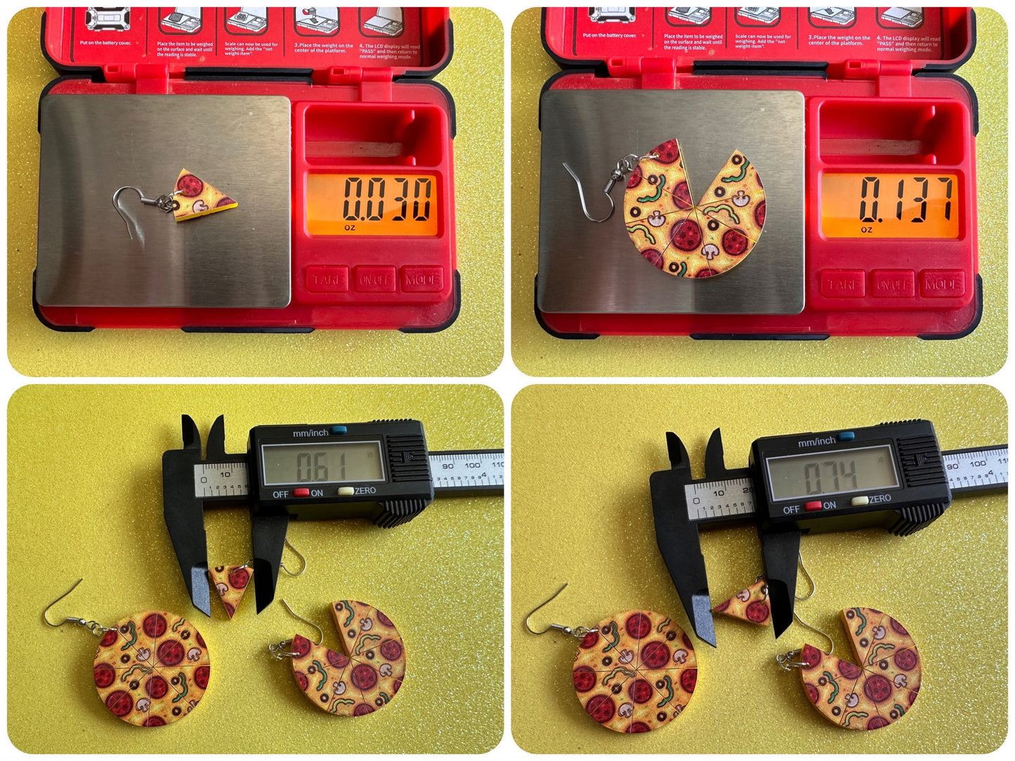 Pizza Earrings: Laser Cut Acrylic Pizzas, Fast Food, Party, Junk Food Earrings, Comfort Food Earrings, Pepperoni, Gifts for Her/Him/Them