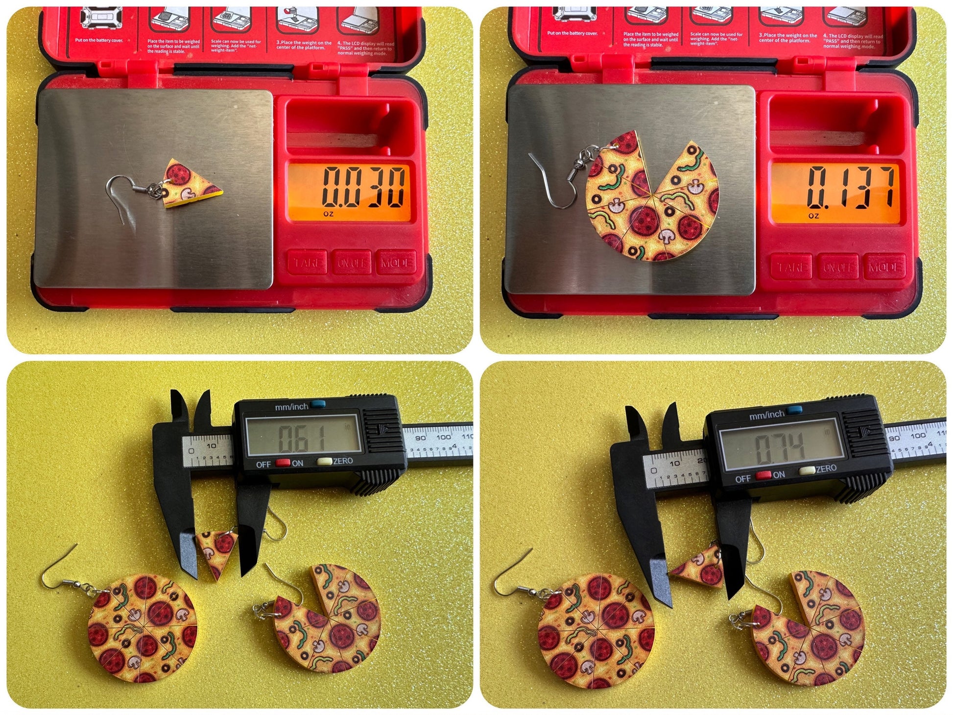 Pizza Earrings: Laser Cut Acrylic Pizzas, Fast Food, Party, Junk Food Earrings, Comfort Food Earrings, Pepperoni, Gifts for Her/Him/Them