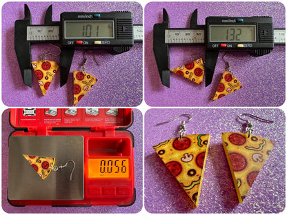 Pizza Earrings: Laser Cut Acrylic Pizzas, Fast Food, Party, Junk Food Earrings, Comfort Food Earrings, Pepperoni, Gifts for Her/Him/Them