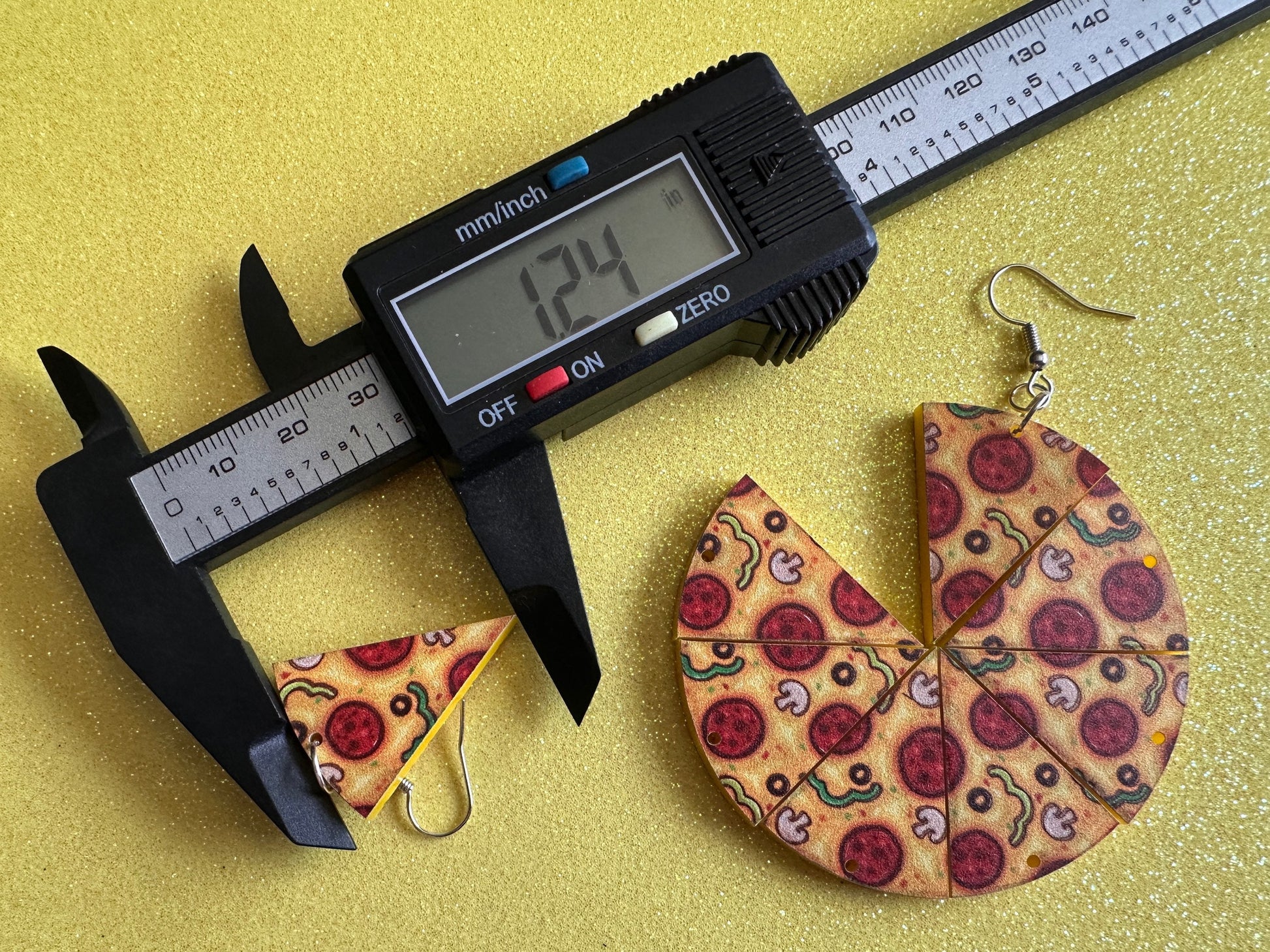 Pizza Slice Earrings: Laser Cut Acrylic, Fast Food, Party, Junk Food Earrings, Comfort Food Earrings, Pepperoni, Best Gifts for Her/Him/Them