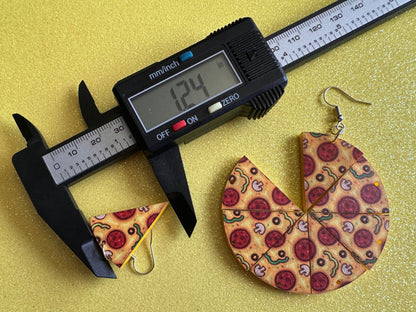 Pizza Slice Earrings: Laser Cut Acrylic, Fast Food, Party, Junk Food Earrings, Comfort Food Earrings, Pepperoni, Best Gifts for Her/Him/Them
